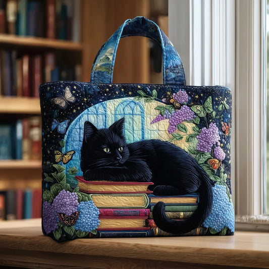 Artisan Bag - Black Cat on Books