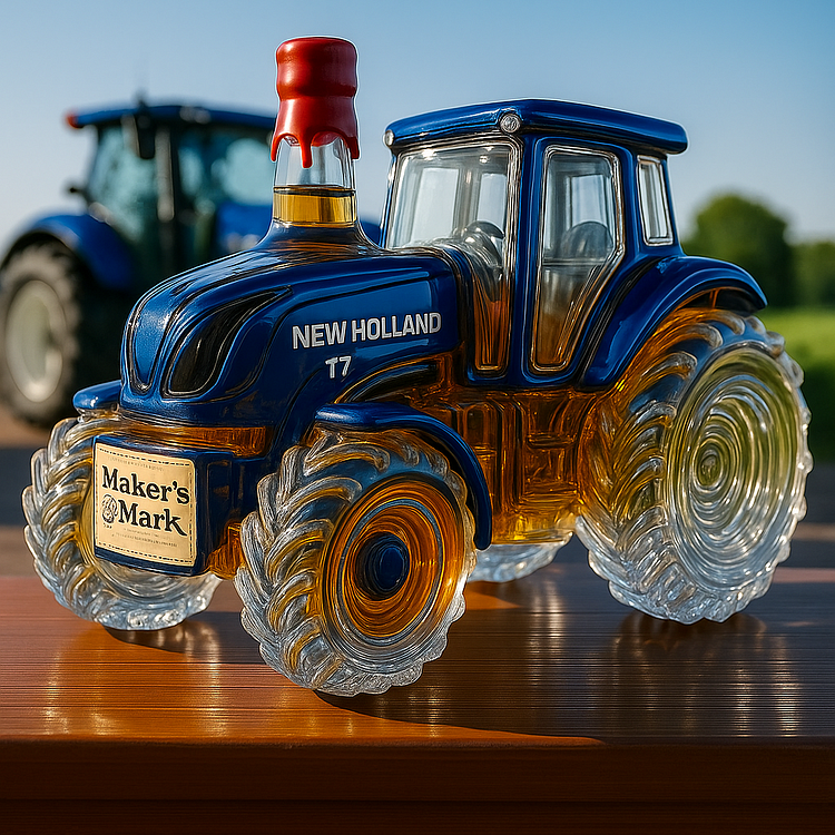 Bouteille de Whisky Classique en Forme de Tracteur New Holland T7