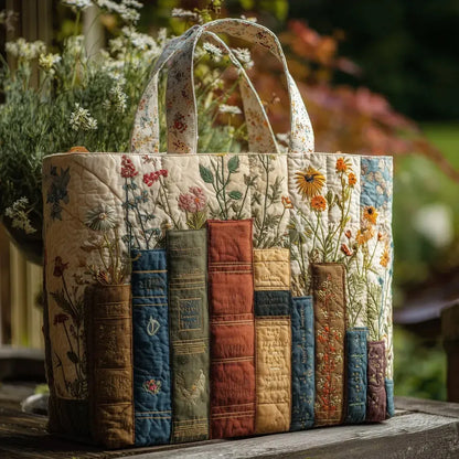 Padded Artisan Bag - Books and Flowers