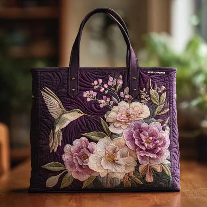 Padded Artisan Bag - Hummingbird and Orchids