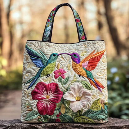 Padded Bag - Hummingbirds and White Flowers