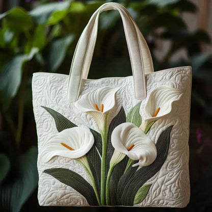 Padded Handbag - White Sunflowers