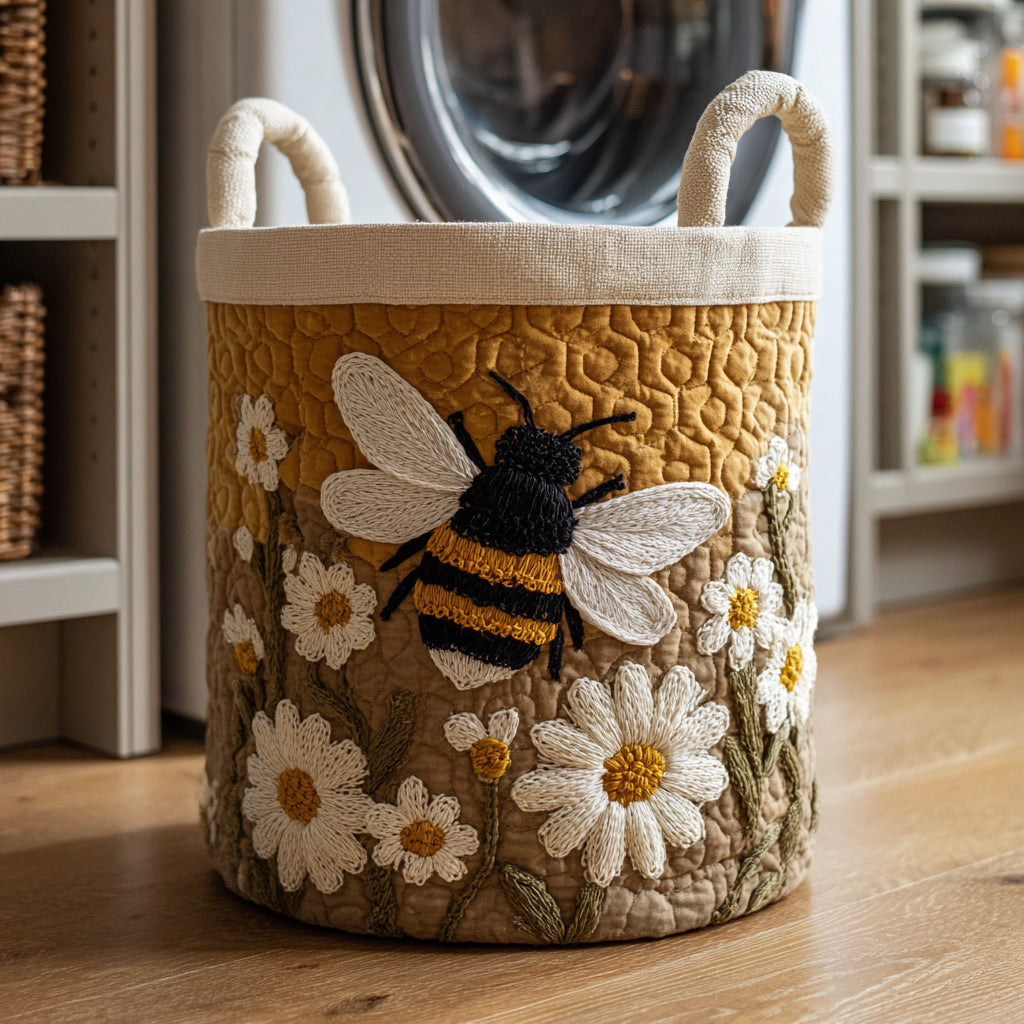 Daisy Bee Laundry Basket | Honey