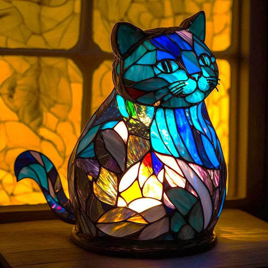 Nala Blue Cat-Shaped Lamp