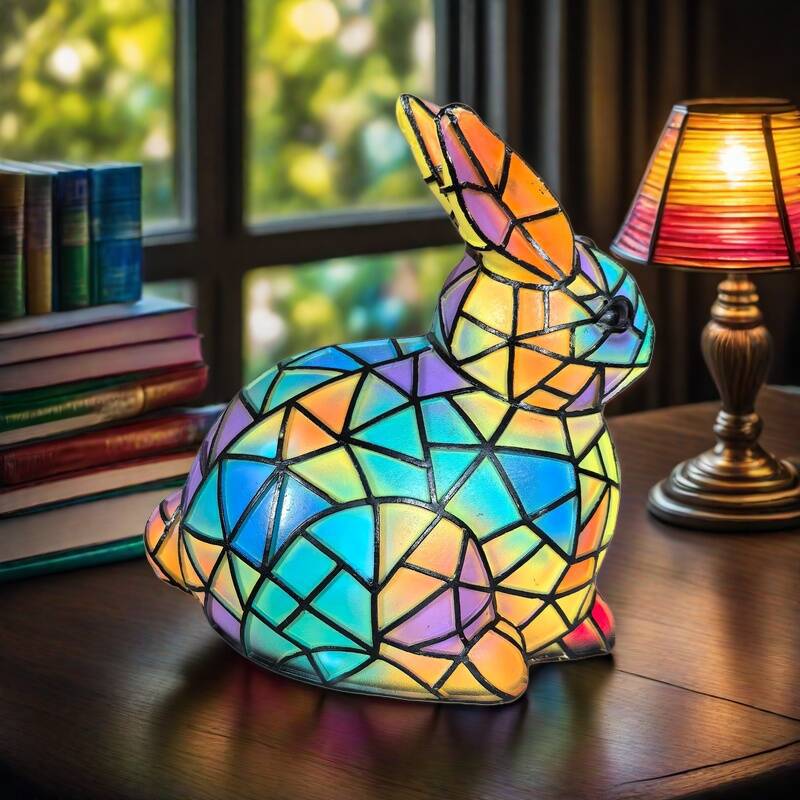 Colourful Glass Rabbit-Shaped Magic Lamp