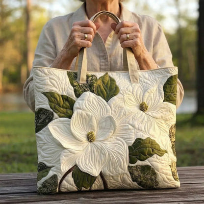 Padded Artisan Handbag - Elegant White Lirii