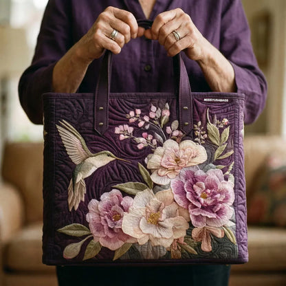 Padded Artisan Bag - Hummingbird and Orchids