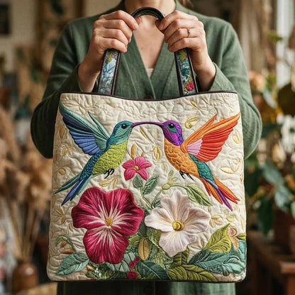 Padded Bag - Hummingbirds and White Flowers